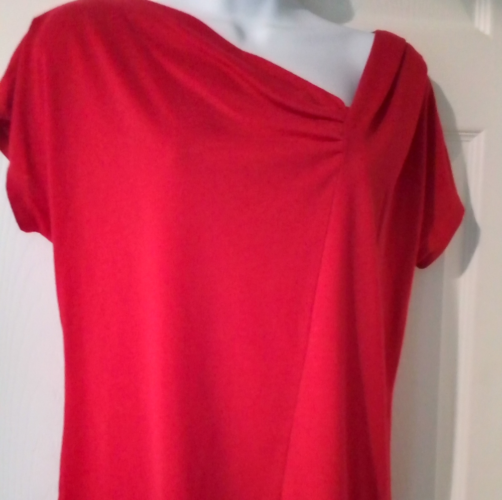 Michael Kors Lorre Red Top Cap Sleeves Size Small Like New